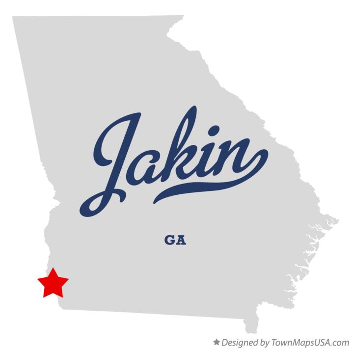 Map of Jakin Georgia GA