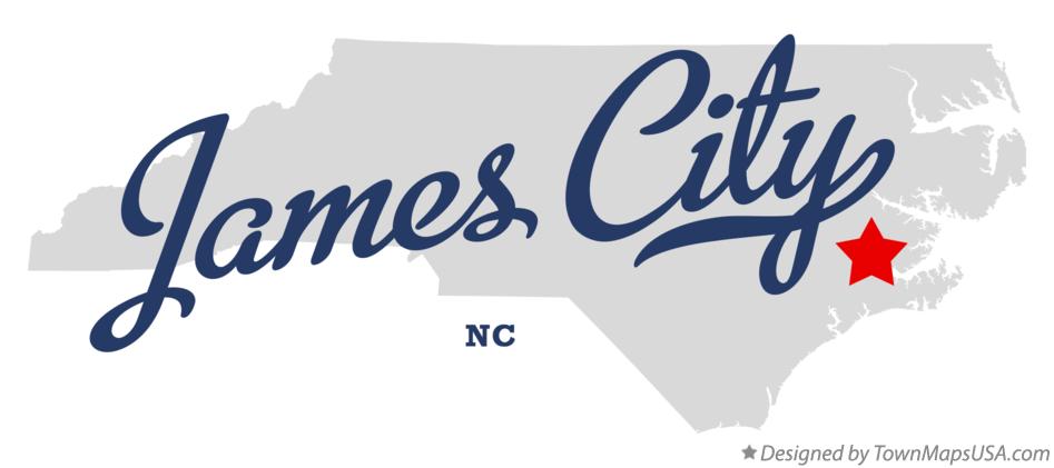 Map of James City North Carolina NC