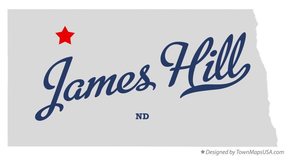Map of James Hill North Dakota ND