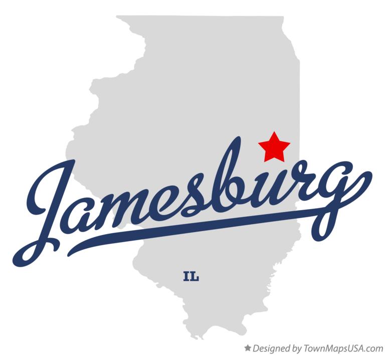Map of Jamesburg Illinois IL