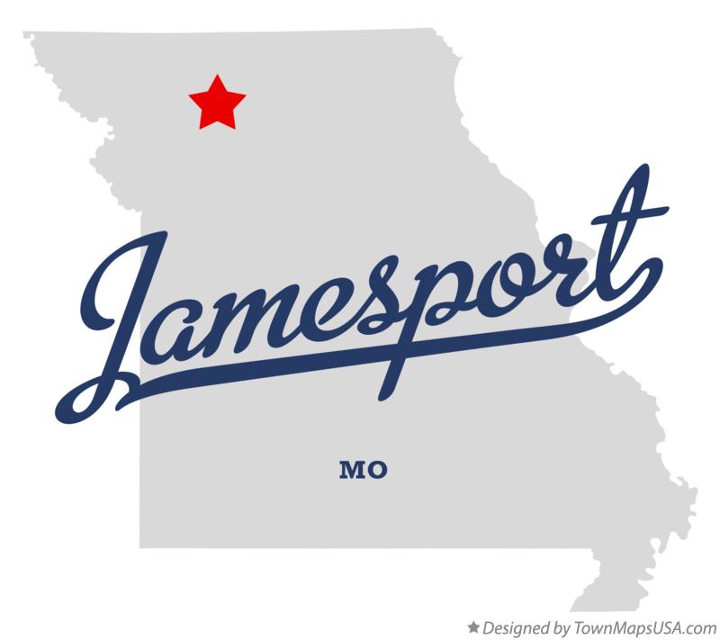 Map of Jamesport Missouri MO