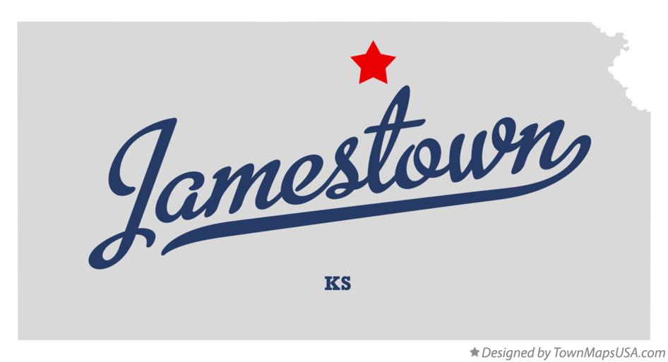Map of Jamestown Kansas KS