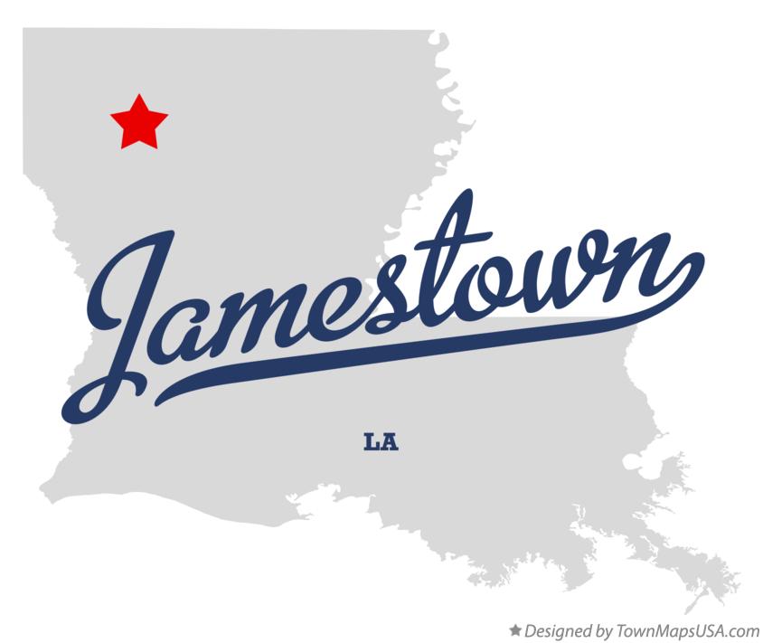 Map of Jamestown Louisiana LA