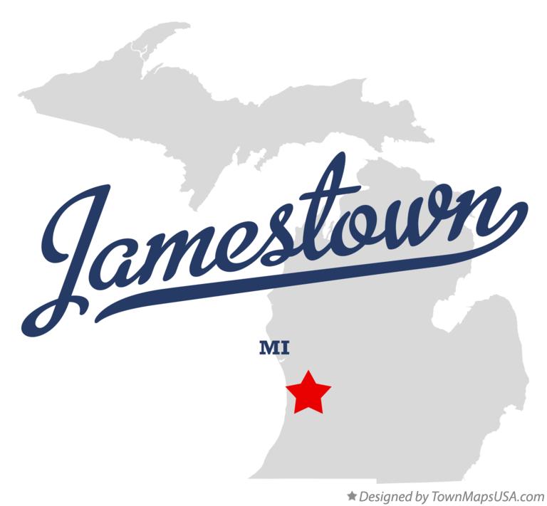 Map of Jamestown Michigan MI