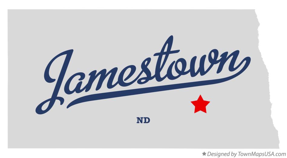 Map of Jamestown North Dakota ND