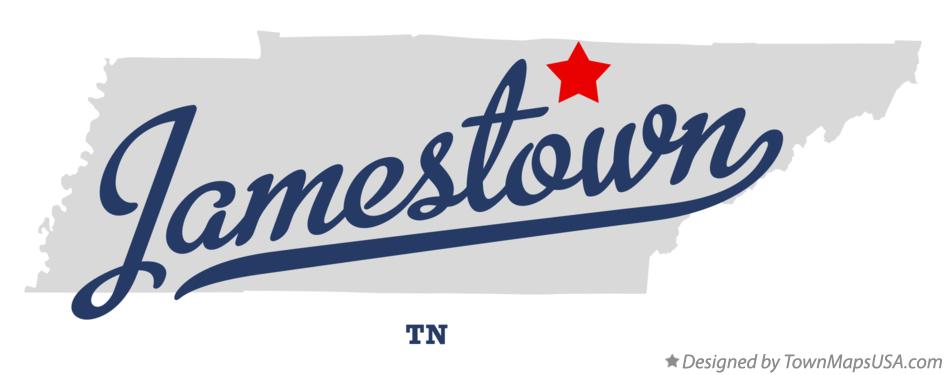 Map of Jamestown Tennessee TN