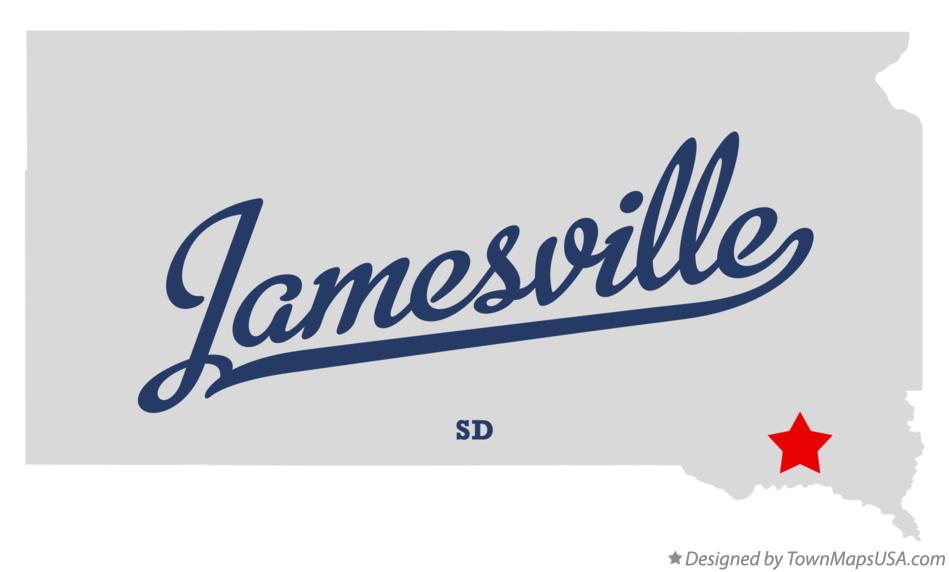 Map of Jamesville South Dakota SD