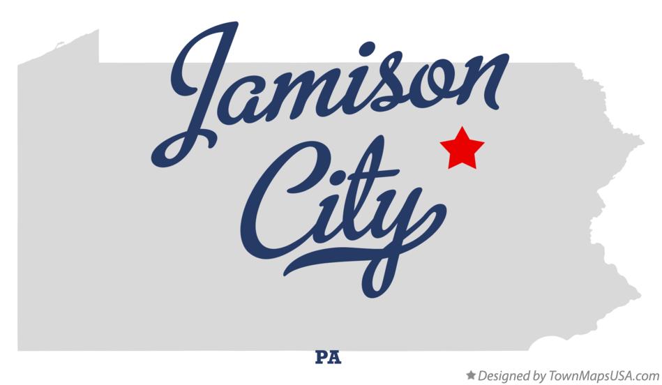 Map of Jamison City Pennsylvania PA