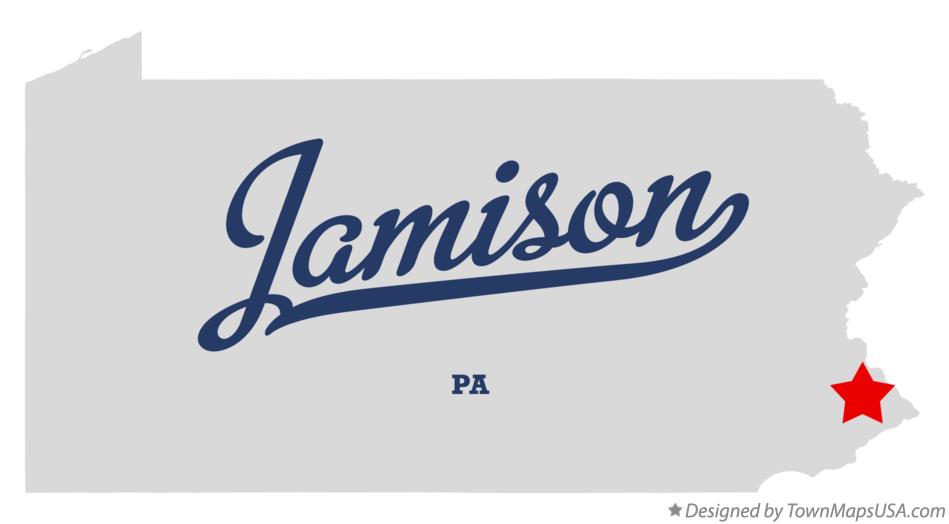 Map of Jamison Pennsylvania PA