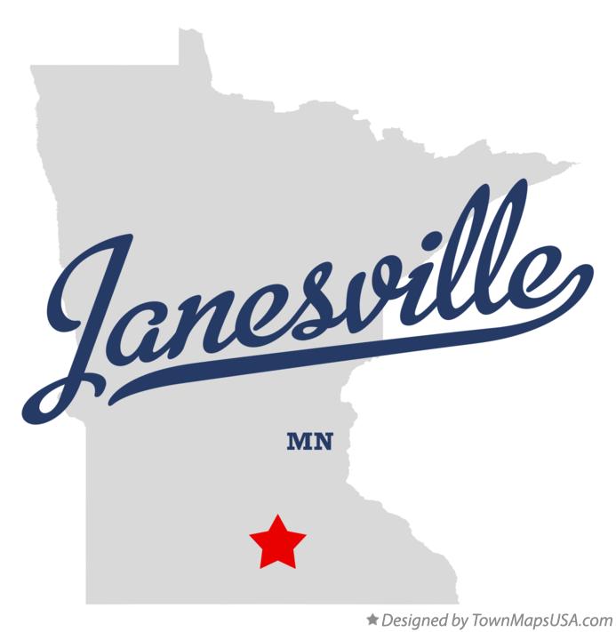 Map of Janesville Minnesota MN
