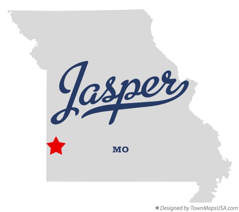 Map of Jasper Missouri MO