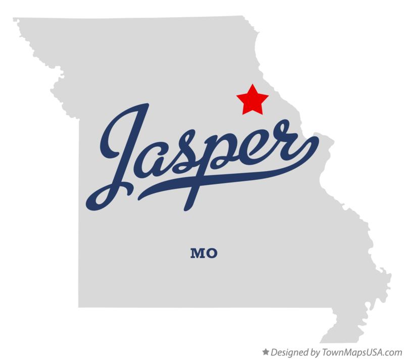 Map of Jasper Missouri MO