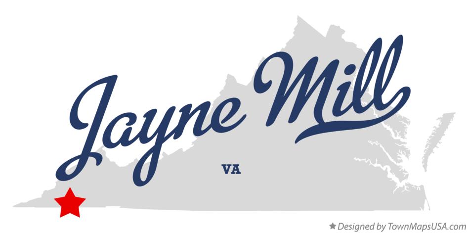 Map of Jayne Mill Virginia VA