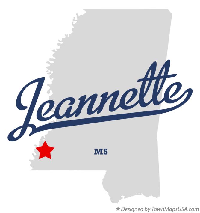 Map of Jeannette Mississippi MS