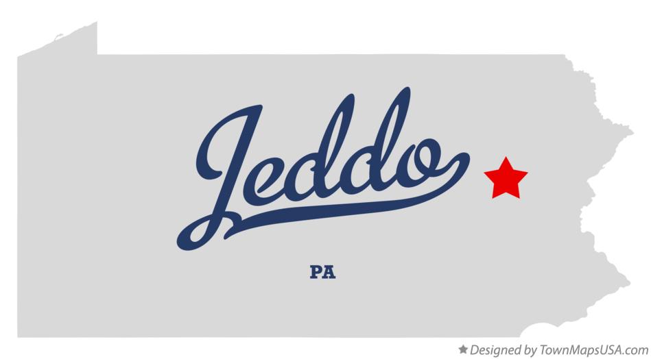 Map of Jeddo Pennsylvania PA