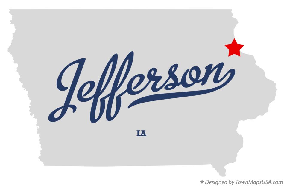 Map of Jefferson Iowa IA