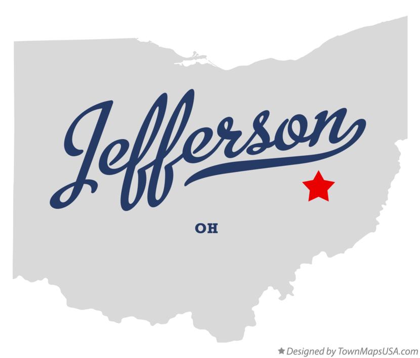 Map of Jefferson Ohio OH