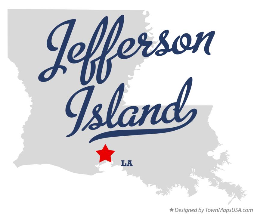 Map of Jefferson Island Louisiana LA