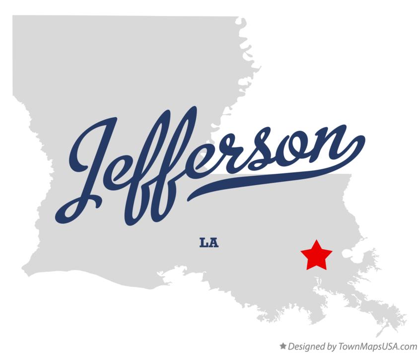 Map of Jefferson Louisiana LA