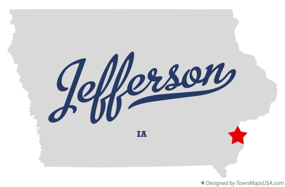 Map of Jefferson Iowa IA