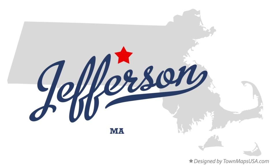 Map of Jefferson Massachusetts MA