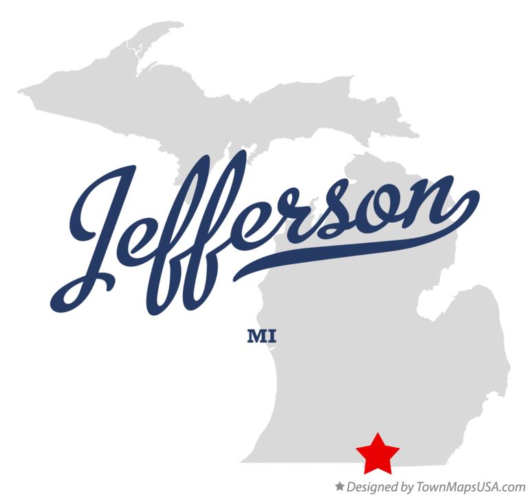 Map of Jefferson Michigan MI