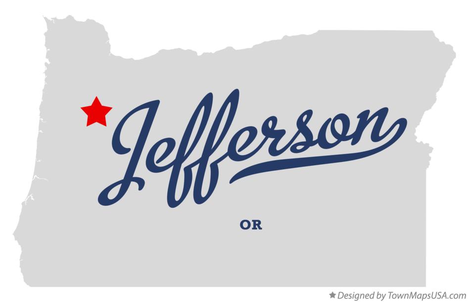Map of Jefferson Oregon OR