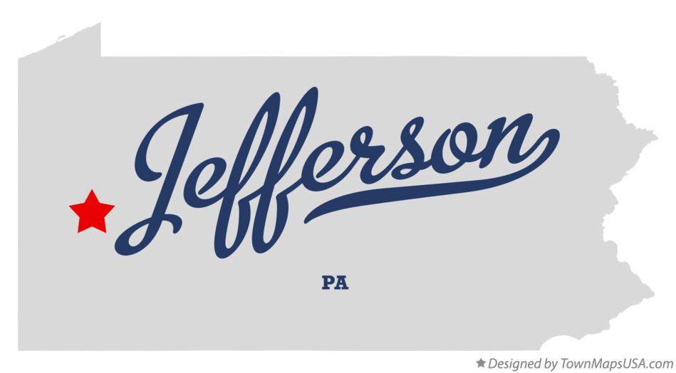 Map of Jefferson Pennsylvania PA
