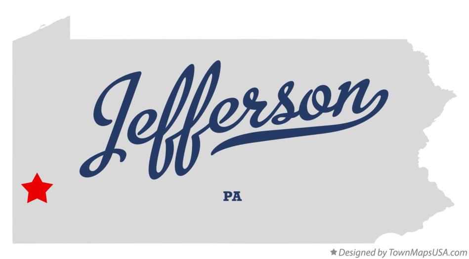 Map of Jefferson Pennsylvania PA