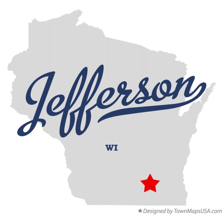 Map of Jefferson Wisconsin WI