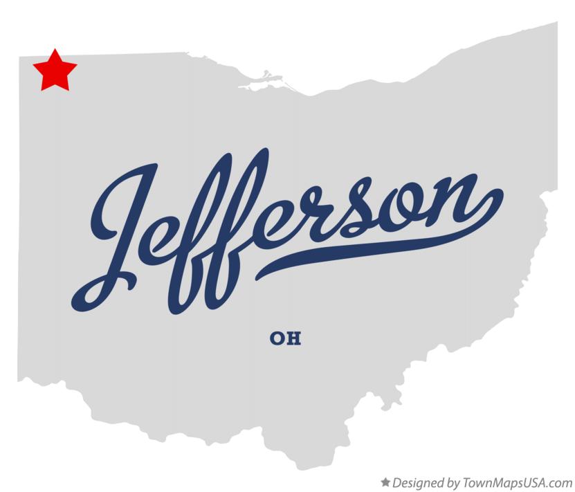 Map of Jefferson Ohio OH