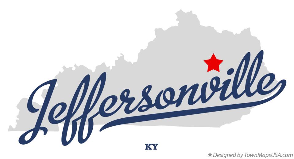 Map of Jeffersonville Kentucky KY