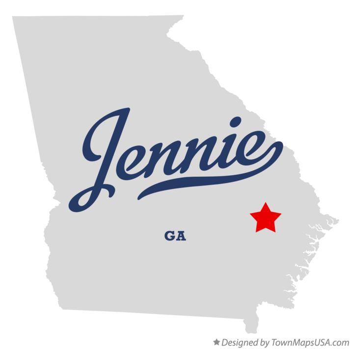 Map of Jennie Georgia GA