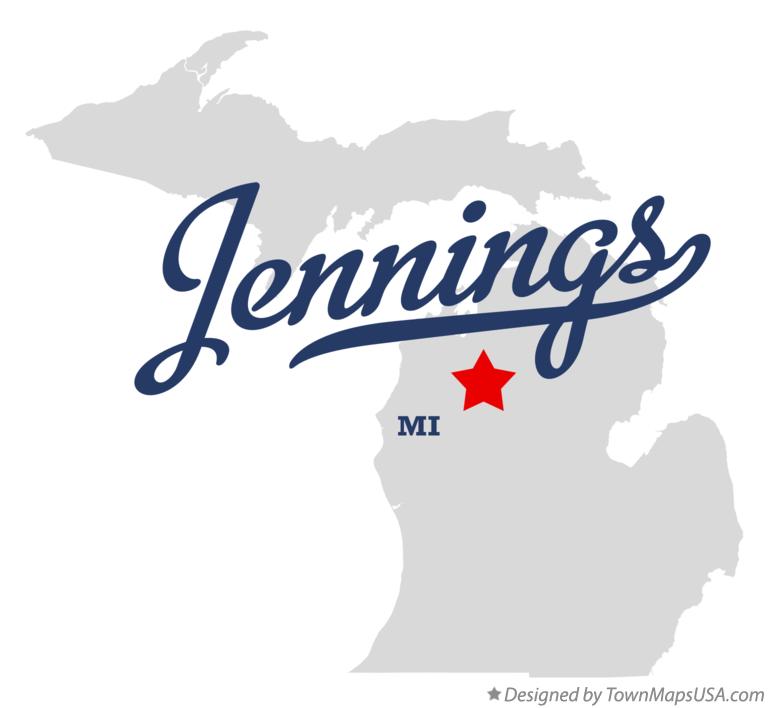 Map of Jennings Michigan MI
