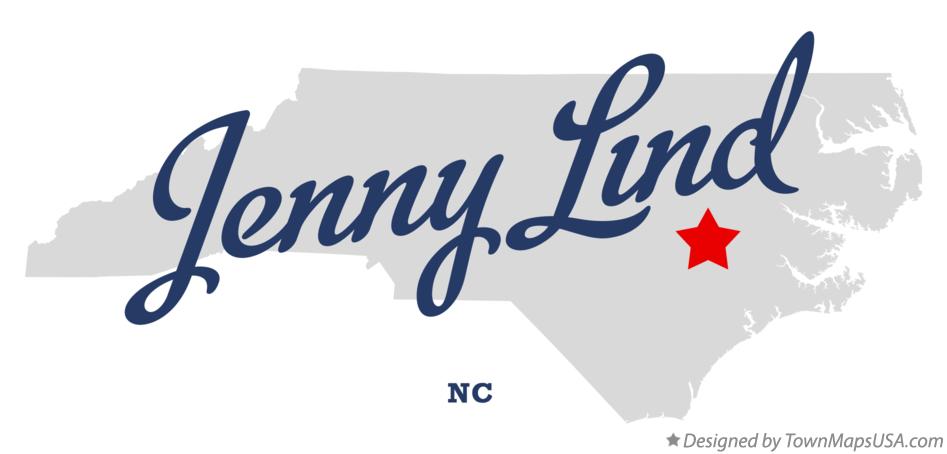 Map of Jenny Lind North Carolina NC
