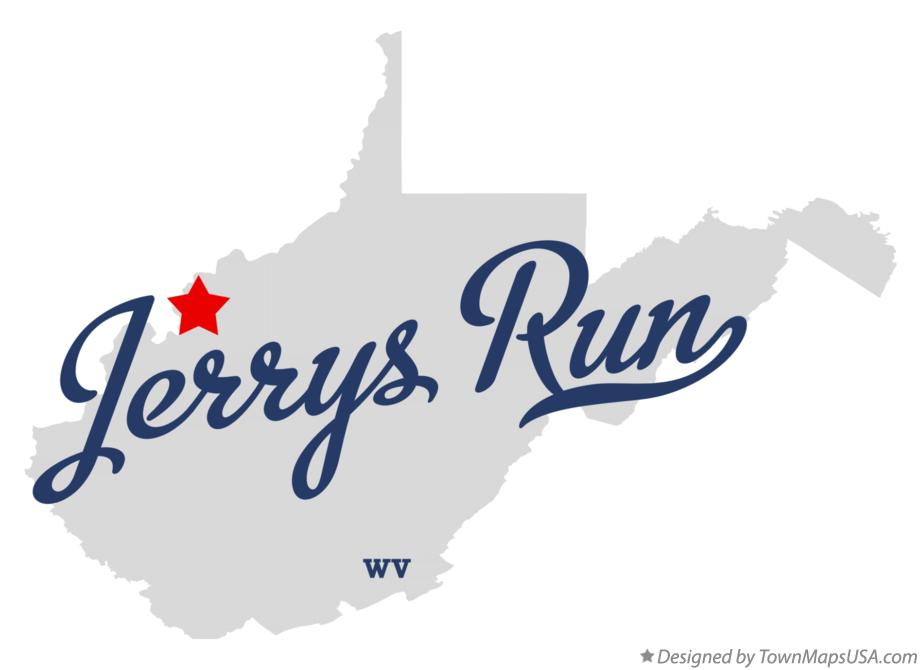Map of Jerrys Run West Virginia WV