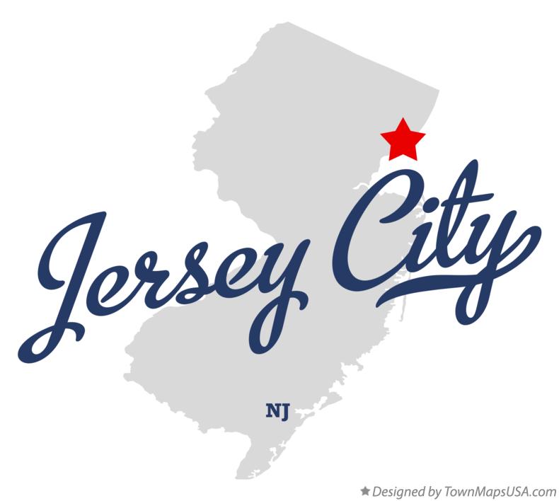 Map of Jersey City New Jersey NJ