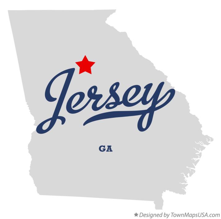 Map of Jersey Georgia GA