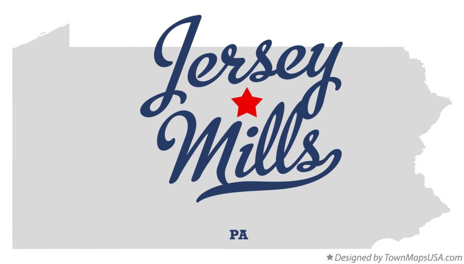 Map of Jersey Mills Pennsylvania PA