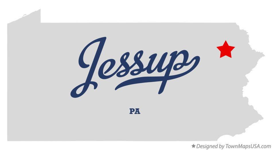 Map of Jessup Pennsylvania PA