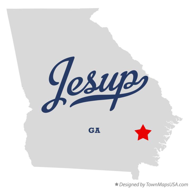 Map of Jesup Georgia GA