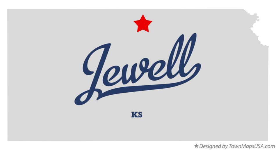 Map of Jewell Kansas KS
