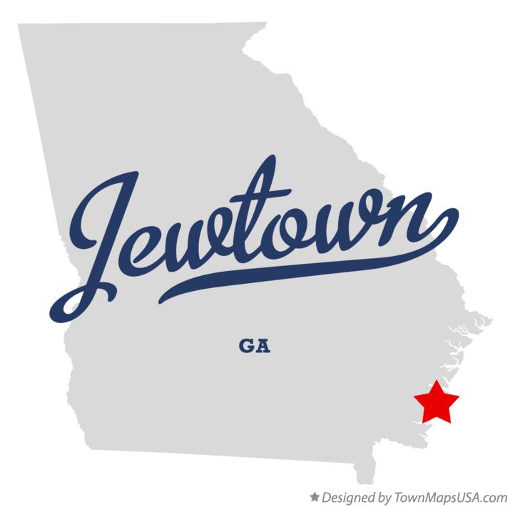 Map of Jewtown Georgia GA
