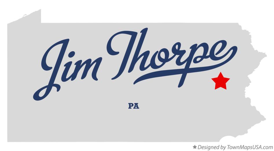 Map of Jim Thorpe Pennsylvania PA