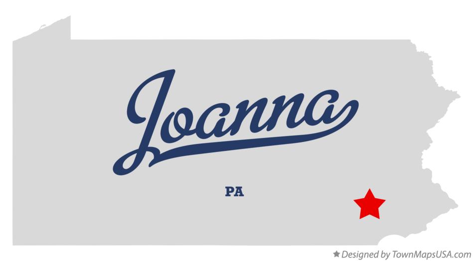 Map of Joanna Pennsylvania PA