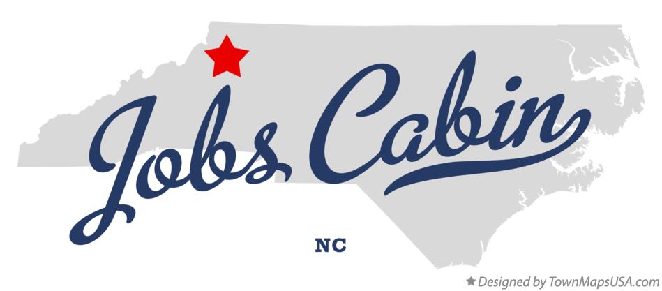 Map of Jobs Cabin North Carolina NC