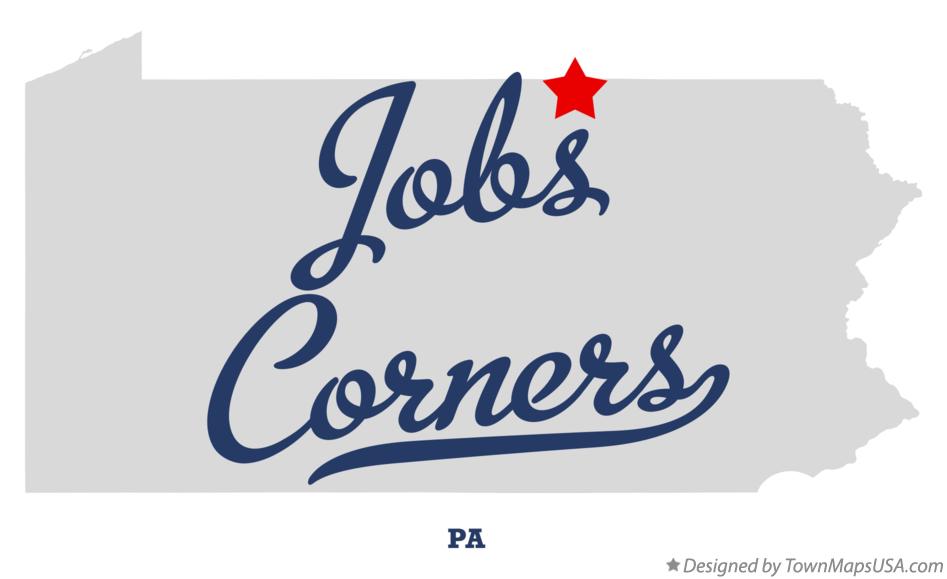 Map of Jobs Corners Pennsylvania PA