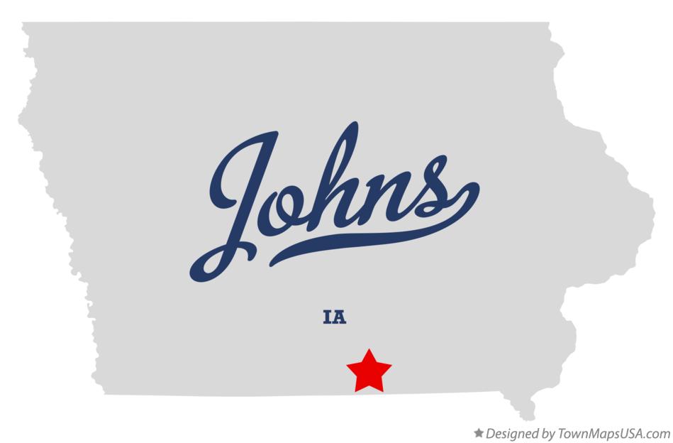 Map of Johns Iowa IA