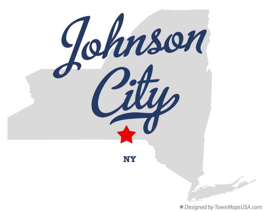 Map of Johnson City New York NY