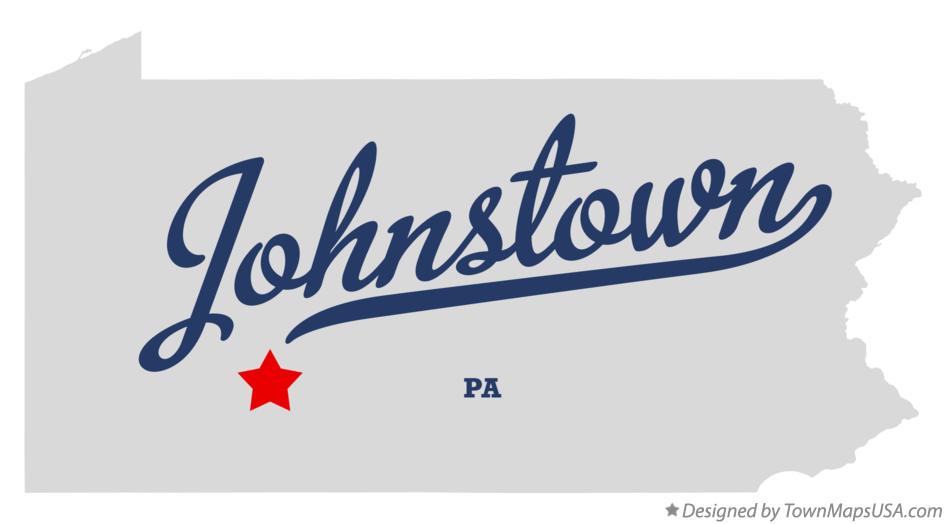 Map of Johnstown Pennsylvania PA